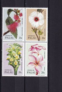 SA07b Palau 1984 Christmas - Flowers mint block