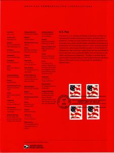 US SP1441 Flag 3630,3631,3633,3635 Souvenir Page FDC