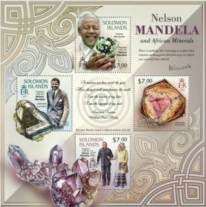 SOLOMON ISLANDS 2013 SHEET MANDELA NOBEL PRIZE MINERALS slm13305a