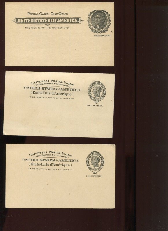 PHILIPPINES UX1 & UX2 & UX5 Lot of 6 Unused & Used Post Cards LV2769 