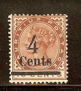 Mauritius, Scott #116, 4c on 16c Queen Victoria, Fine, MH