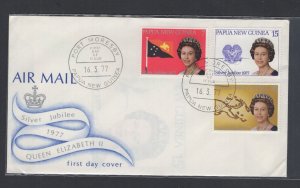 Papua New Guinea #462-64 (1977 Silver Jubilee set) unaddressed cachet FDC