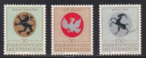 Liechtenstein # 462-464, Arms of Churches, NH, 1/2 Cat.