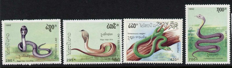 Laos 1078-81 MNH - Snakes, Cobra, Reptiles