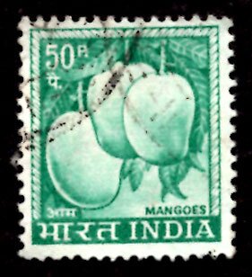 India 50p Mangoes Fruits 1967 SG.514, Sc.416 Used (#04)