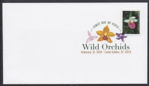 US 5448 Wild Orchids Cypripedium reginae (from booklet) DCP FDC 2020