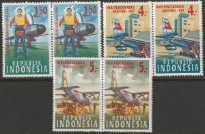 Indonesia 721-723 set pairs MNH