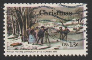 SC# 1703 - (13c) Christmas, w/ snowflakes block tagging, used