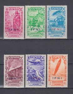 1943 Spanish Colonies Ifni Charity Post Zeppelin Full Set Edifil 7-12 MNH