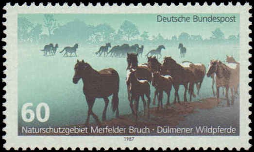 Germany #1512, Complete Set, 1987, Art, Horses, Never Hinged