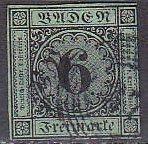 Baden 3 1851 Numeral Used 