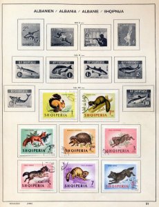 ALBANIA 1964/65 Wildlife Space Birds M&U on Pages(Apx 75+Items)Igm 1394