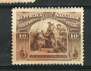 SALVADOR; 1894 early classic Pictorial issue Mint hinged 10P. value