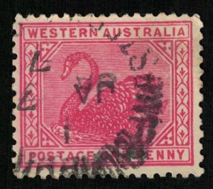 Western Australia, Black Swan, one penny (T-9202)