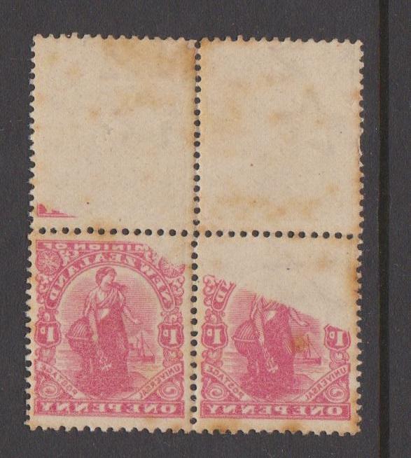 New Zealand Sc#131 MNH Block of 4 - Dramatic Offset on Back - toned