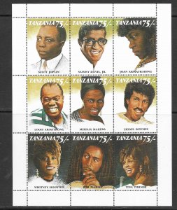 Tanzania 811 MNH Singers M/S, vf. 2022 CV $ 9.00