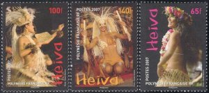 Fr. Polynesia Dancers Heiva 2007 3v 2007 MNH SG#1057-1059