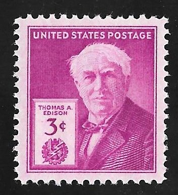 945 3 cents Thomas Edison Stamp mint OG NH EGRADED VF-XF 85
