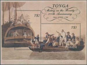 Tonga 1989 SG1035 Fletcher Christian HMS Bounty MS MNH