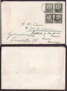 Canada-cover-#9468-2c(4) KGV-Germany-Frontenac-Kingston- Jan 3 1930-UPU letter