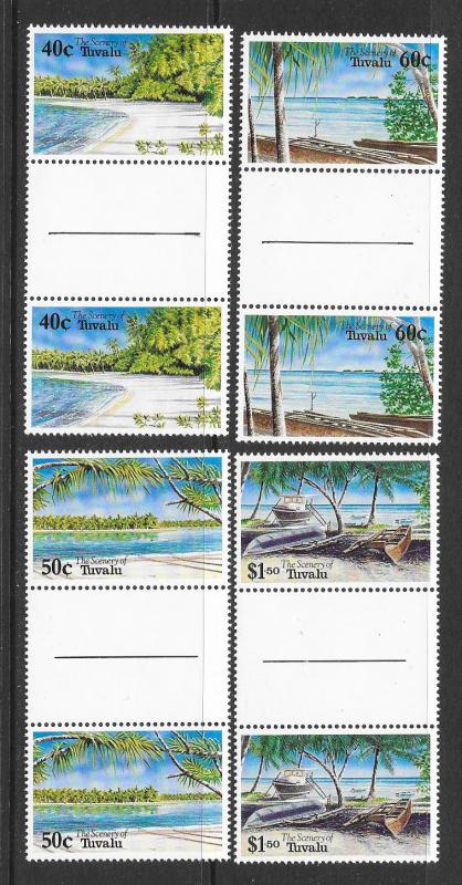 TUVALU Sc#658-661 Complete Gutter Pair Set Mint Never Hinged