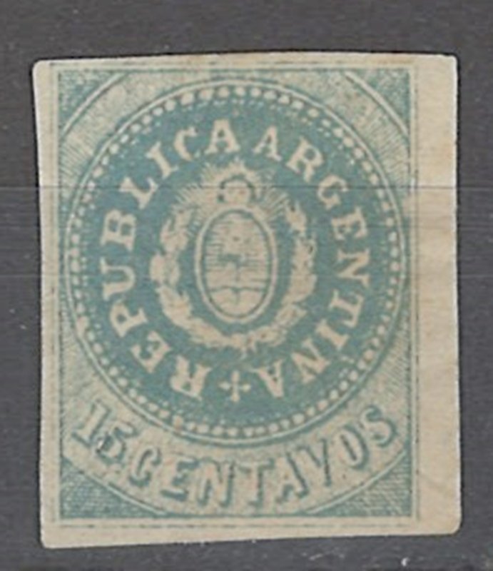 COLLECTION LOT # 2450 ARGENTINA #7a UNUSED NO GUM 1862 HCV