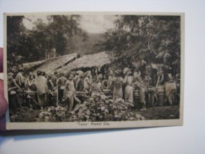 British North Borneo Postcard 1930 Sandakan Postmark Tamu Market Day