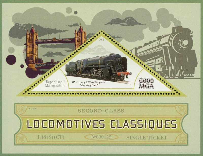 BR 2-10-0 9F Class #92220 Evening Star Locomotive Sov. Sheet Mint NH