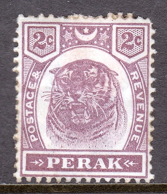 Malaya (Perak) - Scott #48 - MH - Heavy old-time hinge, regummed - SCV $3.50