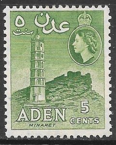 Aden 48a: 5c Minaret, perf 12, MH, F-VF