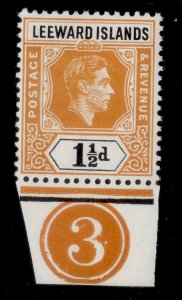 LEEWARD ISLANDS GVI SG102, 1½d yellow-orange and black, LH MINT. CONTROL