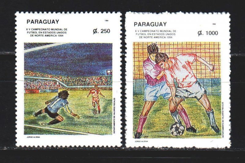 Paraguay. 1994. 4656-58 from the series. Football. MNH.