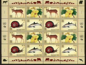 United Nations Geneva 2018 - Animals - Sheet of 16 Stamps - Scott #646-9 - MNH