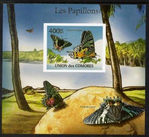 COMORO ISLANDS - 2011 - Butterflies  - Perf Souv Sheet #7 - MNH - Private Issue