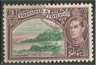 TRINIDAD AND TOBAGO, 1941, used 3p, George VI  Scott 52A