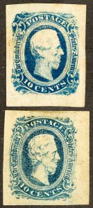 Confederate CSA Stamps # 11+12 MLH 4 Margins