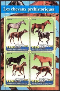 Madagascar 2004 Prehistory Horses Sheet MNH Private