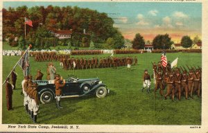 Peekskill, NY Camp Smith used Postcard Passing in review circa 1943