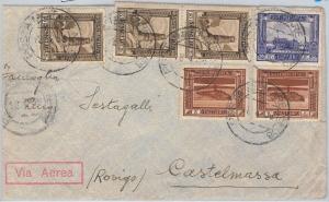 54061 - ITALY COLONIES: SOMALIA - ENVELOPE with beautiful postage 1936-