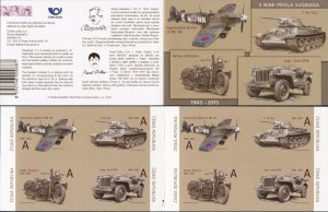 Czech 2015 WWII Allied military transport booklet with 2 sets MNH