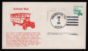 #2123 3.4c School Bus, G Alexander-Hand Stamped FDC **ANY 5=FREE SHIPPING**