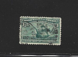 United States Scott 232 3-cent Columbian Expo Used VF