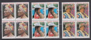 French Polynesia   #452-54  blocks   mnh   cat 9.40