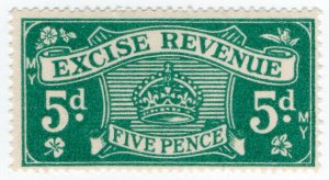 (I.B) Excise Revenue : 5d Blue-Green (1934)