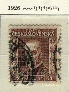 CZECHOSLOVAKIA; 1926 President Masaryk issue used Shade of 3k. value