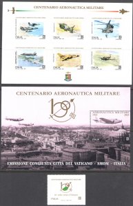 2023 Italy, Centenary Aeronautica Militare - 2 Sheets and 1 Single - New, MNH**