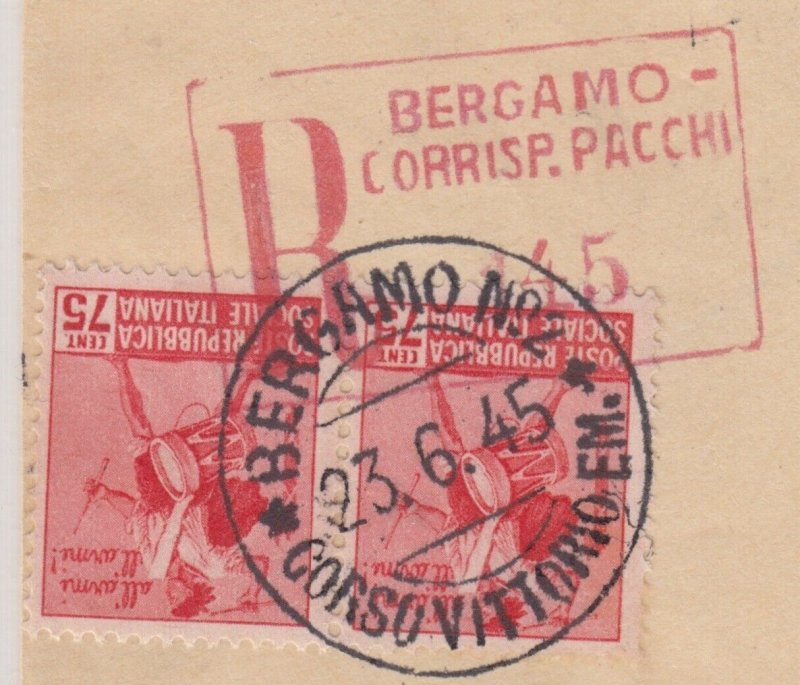 Italy 23.6.1945 FANTASTICA busta mista CORRIERI ALTA ITALIA e Rep. Soc. - DIENA