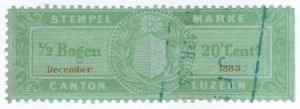 (I.B) Switzerland Revenue : Duty Stamp 20c (Lucerne)