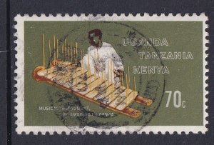 Kenya Uganda  Tanzania    #210  used  1970  musical instruments  70c