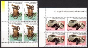 Andorra (Spanish) 2002 Sc#284/285 ROLLS-ROYCE/PINETTE HISTORIC AUTOMOBILES BLOCK